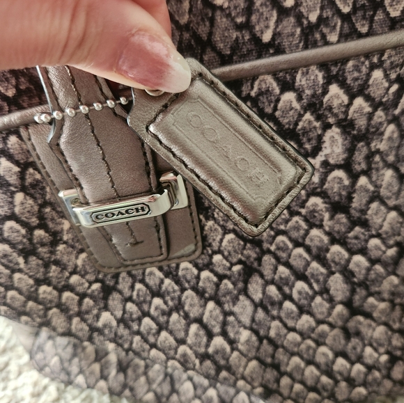 Gunmetal Snake Skin Coach Taylor Bag - Picture 2 of 8